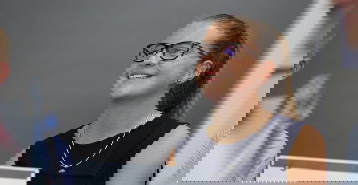 Woman smiling at event