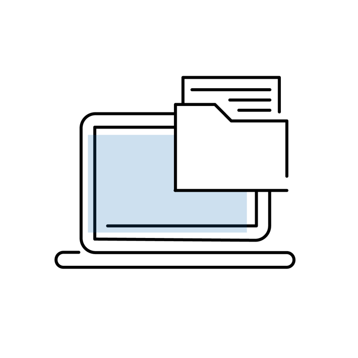 Computer monitor with file illustration